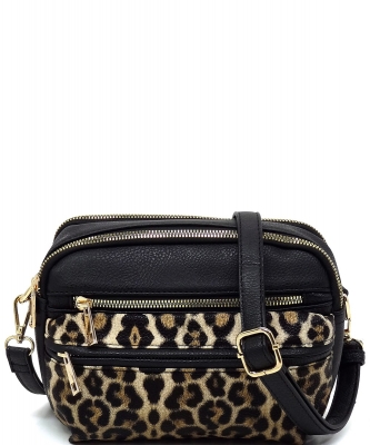 Fashion Multi Pocket Crossbody Bag AD2700 LEOPARD